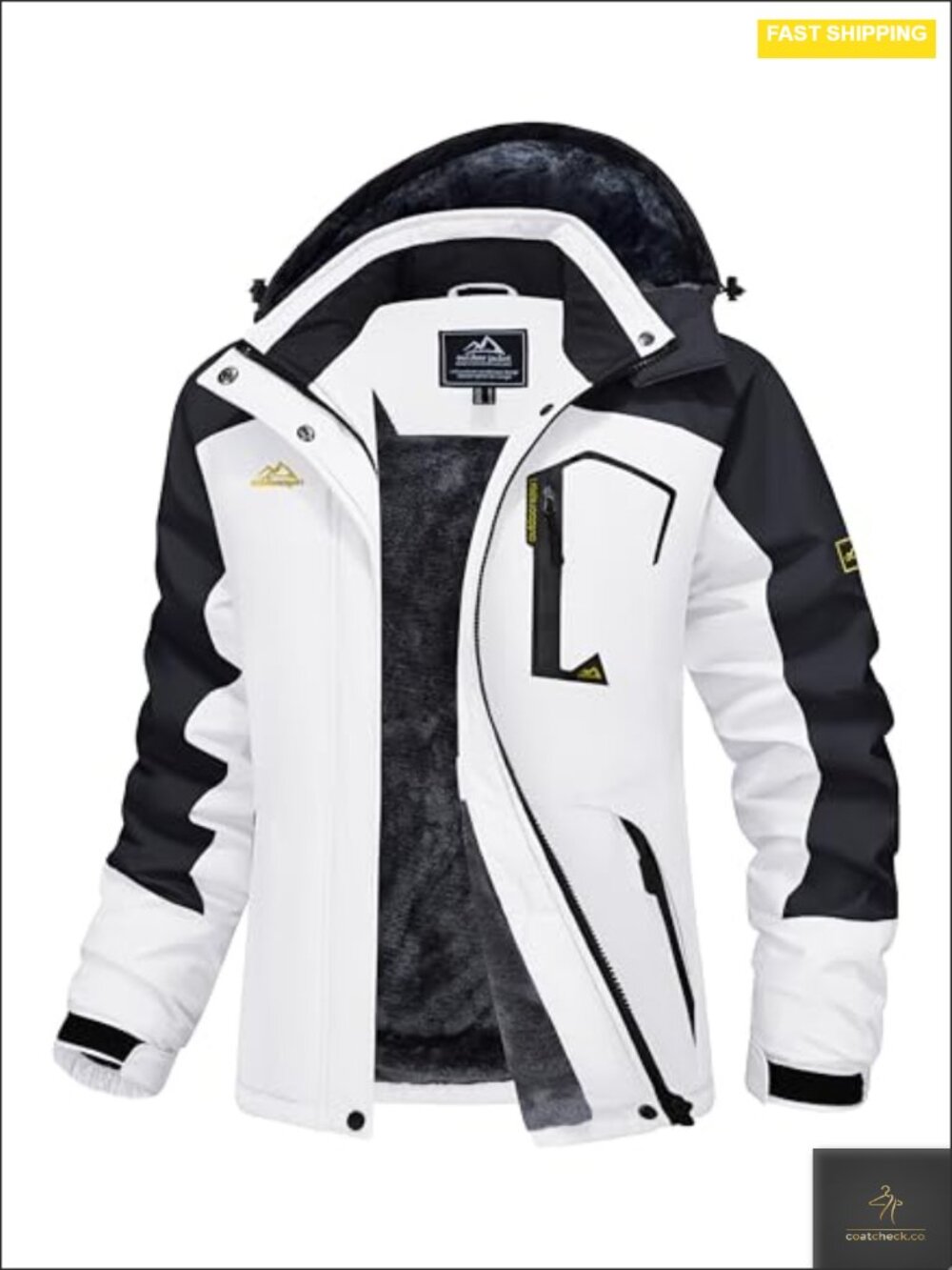 Waterproof Ski Jacket Insulated Snow Coat Windproof Fleece Lined Hooded